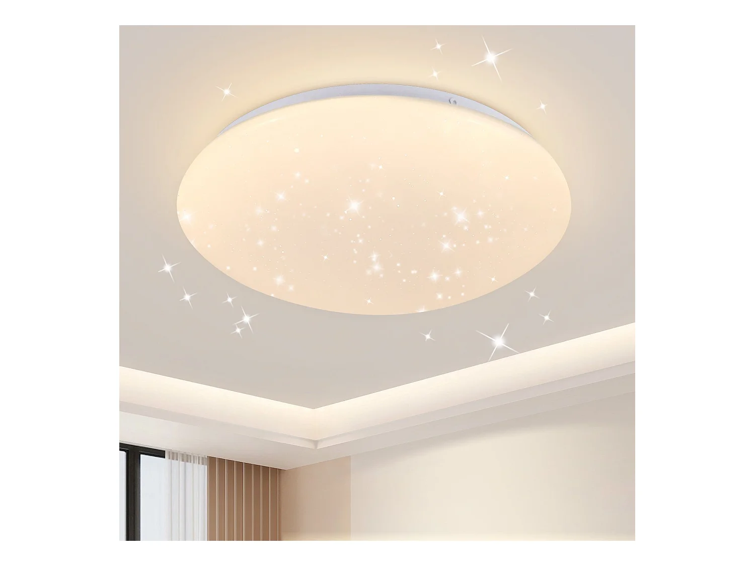 NETTLIFE LED Plafondlamp wit rond 3000K warm wit keukenlamp sterrenhemel kinderkamer lamp 25cm 12W plafondverlichting voor kinderkamer | woonkamer | hal