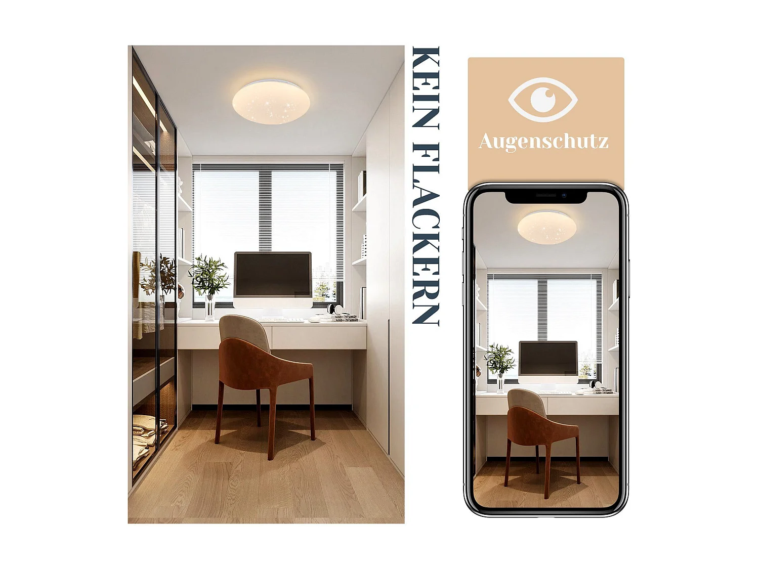 LED Deckenleuchte 12w 25 Cm 3000k Sternenhimmel Warmweiß Rund Für Flur Schlafzimmer