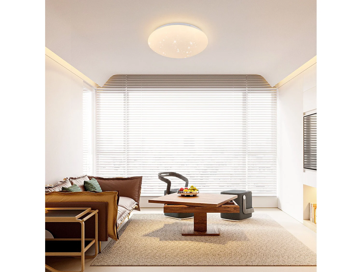 LED Deckenleuchte 12w 25 Cm 3000k Sternenhimmel Warmweiß Rund Für Flur Schlafzimmer