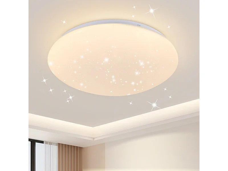 NETTLIFE LED Plafondlamp wit rond 3000K warm wit keukenlamp sterrenhemel kinderkamer lamp 25cm 12W plafondverlichting voor kinderkamer | woonkamer | hal
