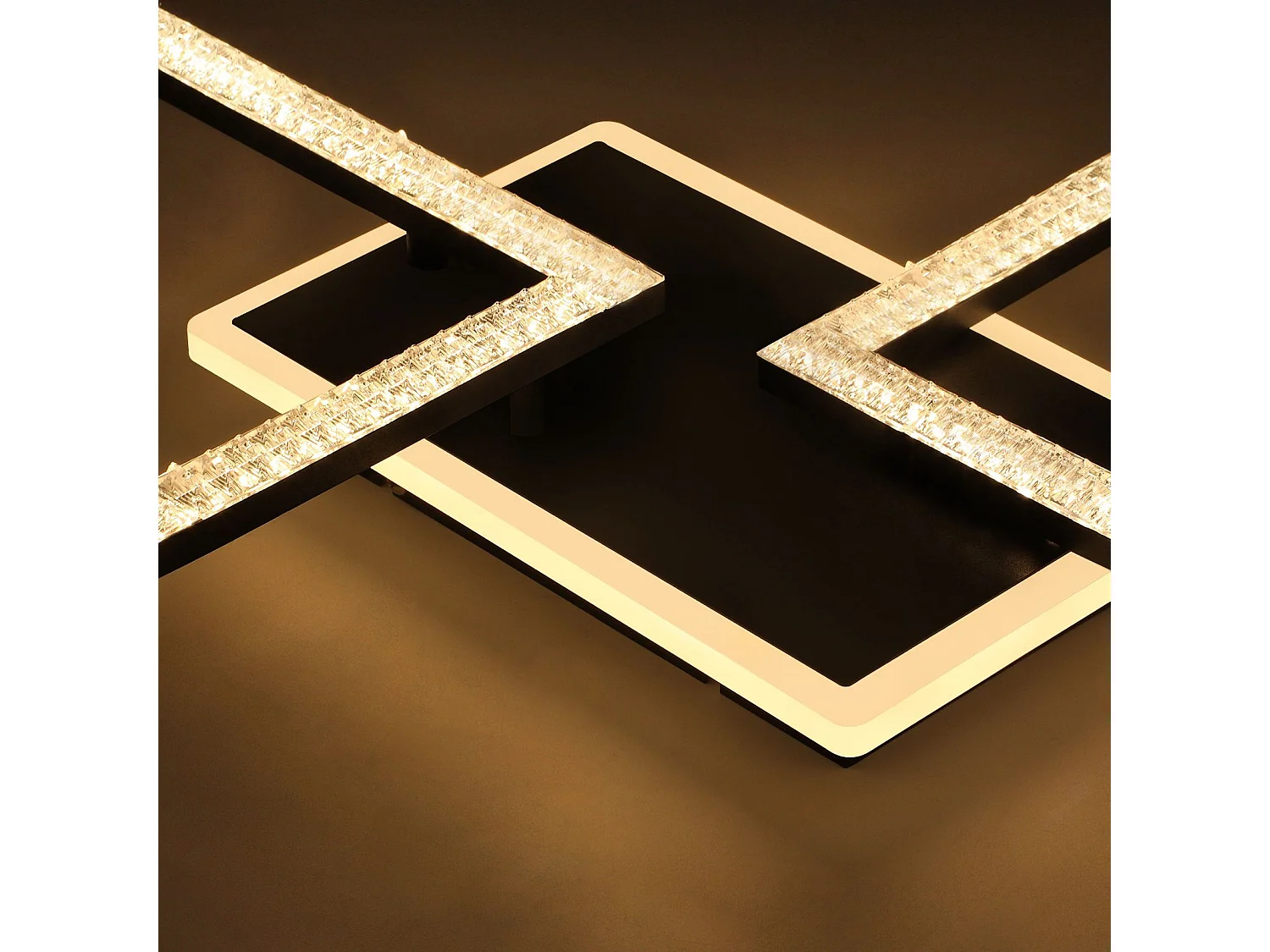 NETTLIFE Plafonnier LED 3000K-6500K, 46W Noir Dimmable Moderne avec Télécommande Éclairage de Plafond Lampe de Cuisine pour Chambre Bureau Couloir