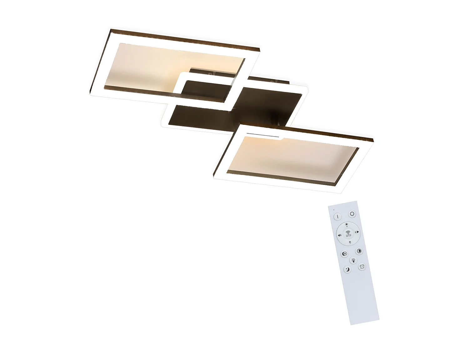 NETTLIFE Plafonnier LED 3000K-6500K, 46W Noir Dimmable Moderne avec Télécommande Éclairage de Plafond Lampe de Cuisine pour Chambre Bureau Couloir