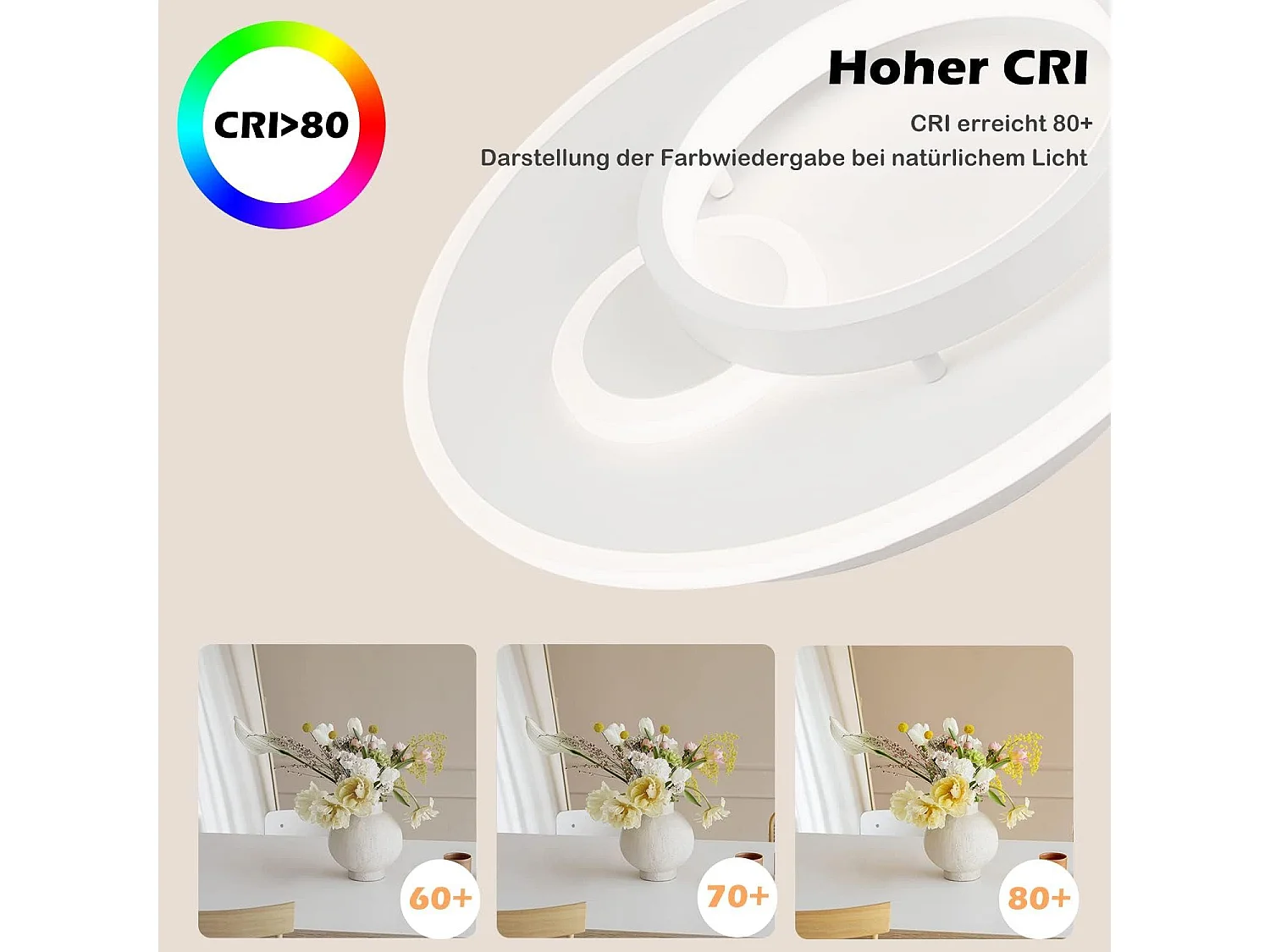 NETTLIFE Plafonnier LED Salon Lampe Moderne 33W Lampe à Intensité Variable avec Télécommande Lampe de Couloir Ronde Design pour Chambre Cuisine