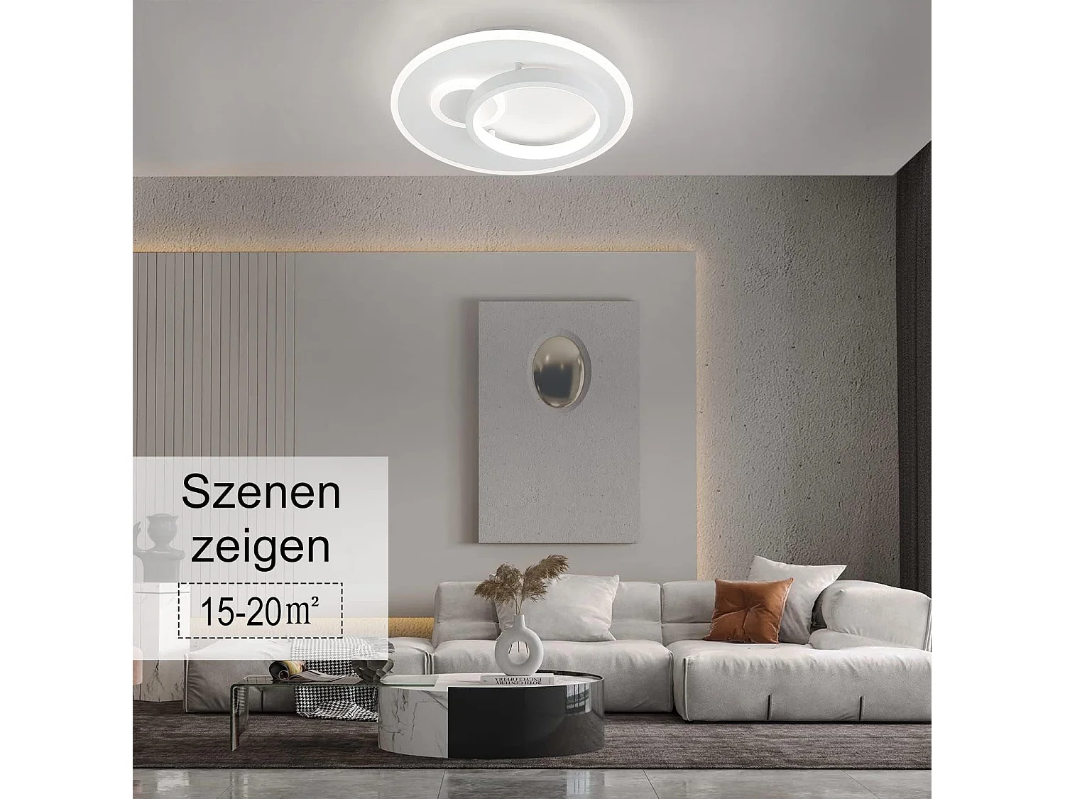 NETTLIFE Plafonnier LED Salon Lampe Moderne 33W Lampe à Intensité Variable avec Télécommande Lampe de Couloir Ronde Design pour Chambre Cuisine