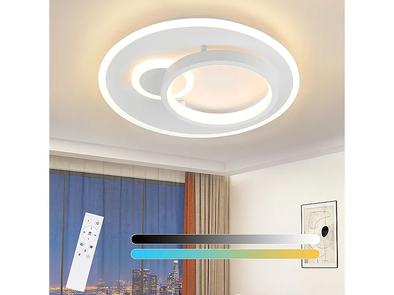 NETTLIFE LED Deckenleuchte Wohnzimmer Moderne Lampe 33W Dimmbare Lampe mit Fernbedienung Runde Flurlampe Design für Schlafzimmer Küche