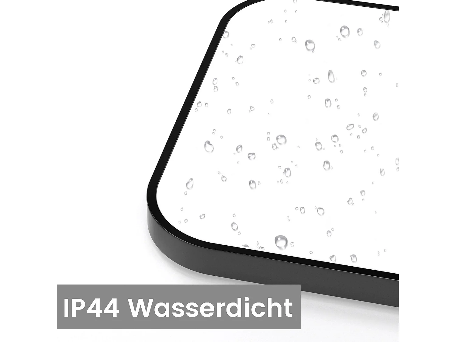 NETTLIFE Plafondlamp - LED - Ø 27 cm - Zwart plafonniére - 15W - Dimbaar - 3000-6500K - rechthoek