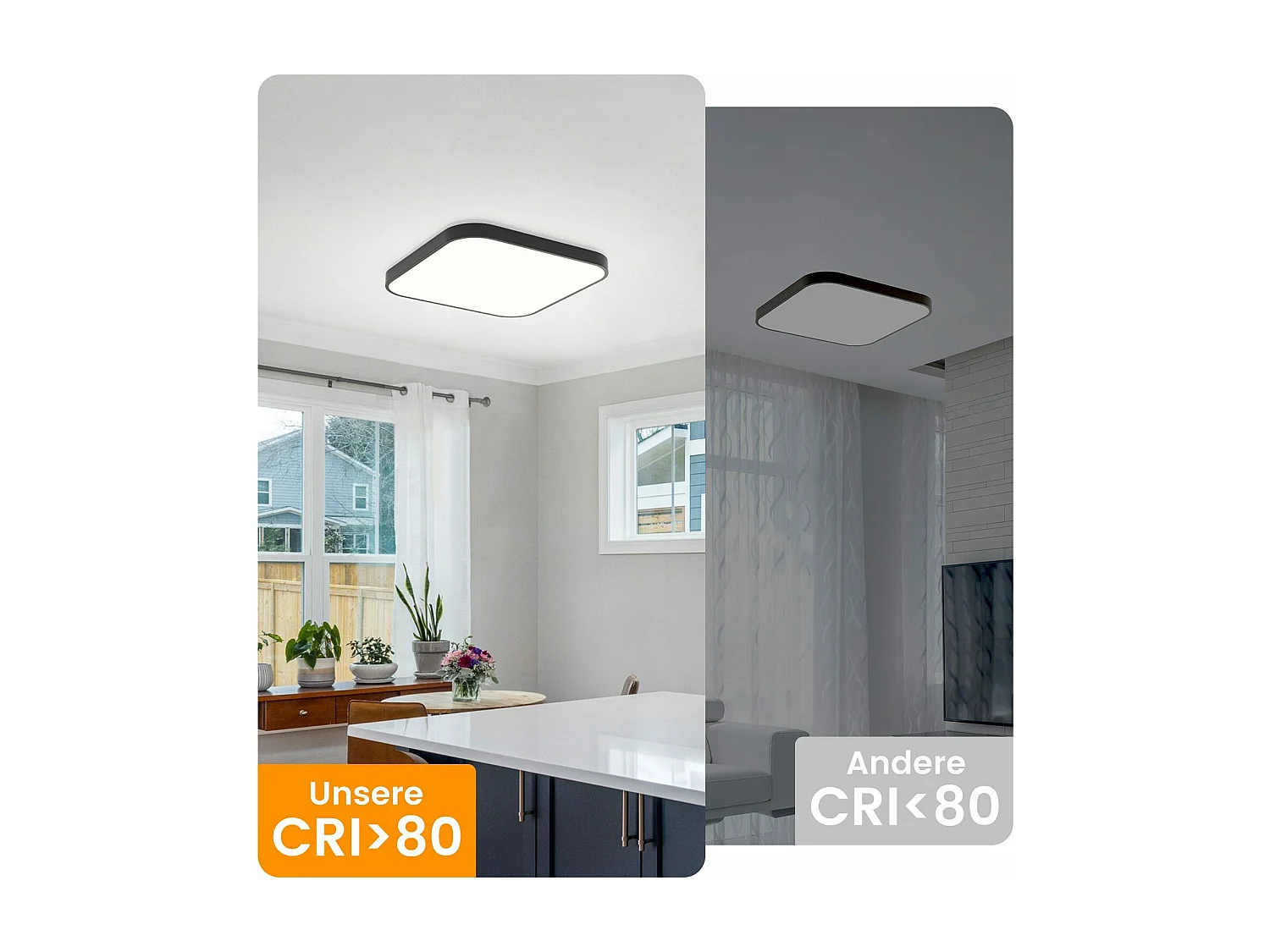 NETTLIFE Plafondlamp - LED - Ø 27 cm - Zwart plafonniére - 15W - Dimbaar - 3000-6500K - rechthoek