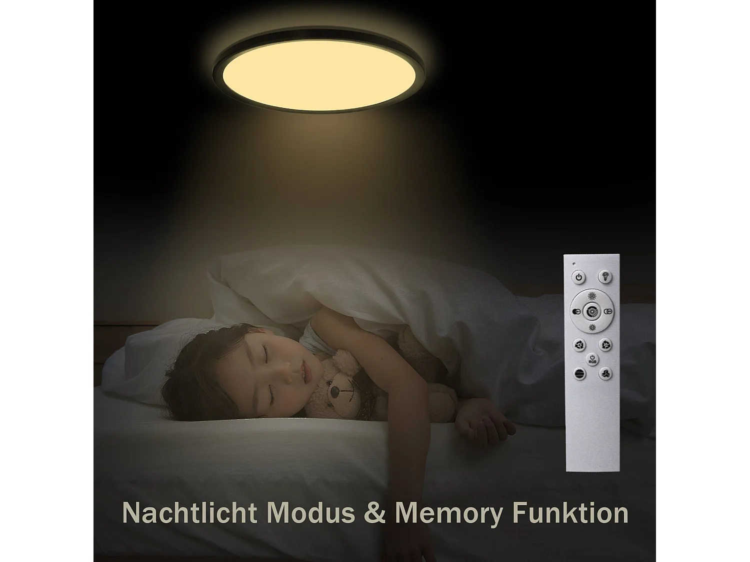 NETTLIFE Plafonnier LED à couleur changeante  avec télécommande à intensité variable Diamètre 30 cm pour chambre à coucher, salle de bain, couloir