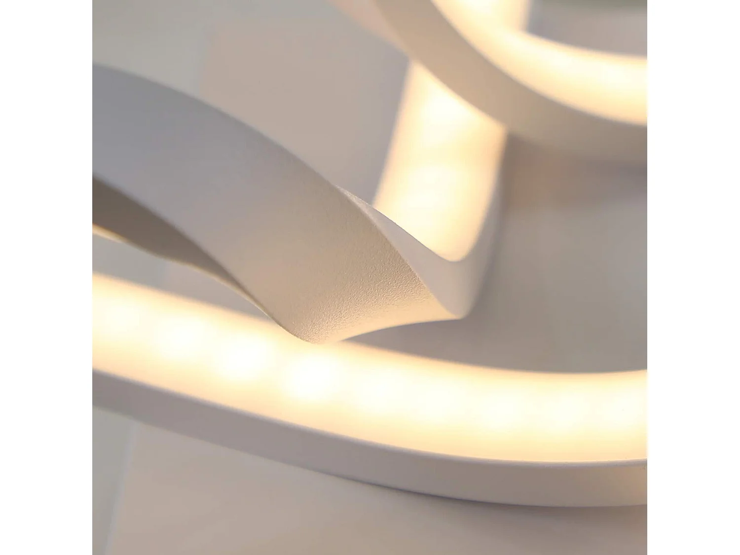 NETTLIFE LED - weißes, modernes, dimmbares Deckenlicht, 65 cm, Wellenförmiges Design, Schlafzimmerlampe, 48 W, für Wohnzimmer, Küche, Büro und Flur.