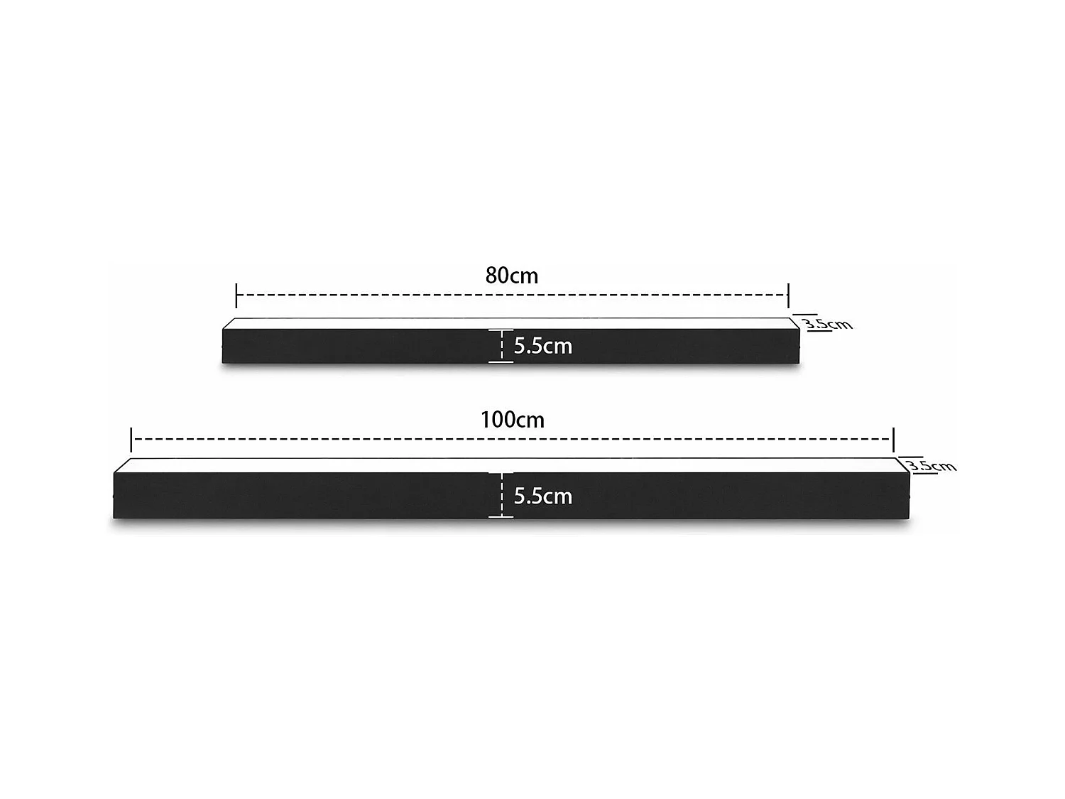 NETTLIFE Lampa sufitowa LED do salonu - 25W czarna lampa kuchenna, długa 80cm, ściemnialna lampa panelowa z pilotem, nowoczesna do przedpokoju w sypialni