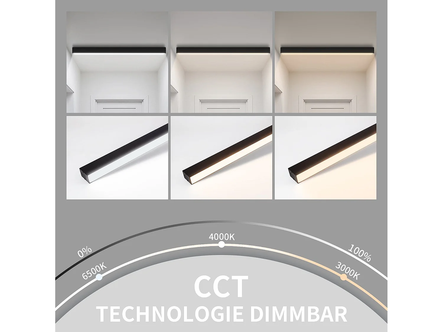 NETTLIFE Lampa sufitowa LED do salonu - 25W czarna lampa kuchenna, długa 80cm, ściemnialna lampa panelowa z pilotem, nowoczesna do przedpokoju w sypialni