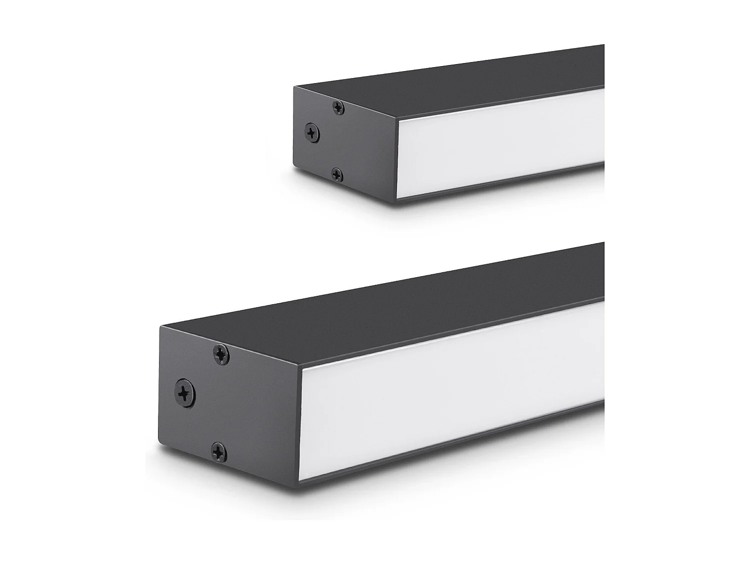 NETTLIFE Plafonnier LED Salon - Lampe 25W Noir Cuisine Long 80cm Panneau de Lampe Intensité Variable avec Télécommande Moderne pour Chambre Couloir