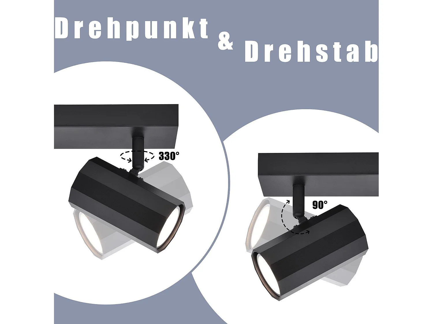 NETTLIFE Deckenleuchte 3 Metallspots MAX. 25W GU10 Schwarze Retro Glühbirnen Vintage Wohnzimmerlampe 350° verstellbar für Küche, Esszimmer