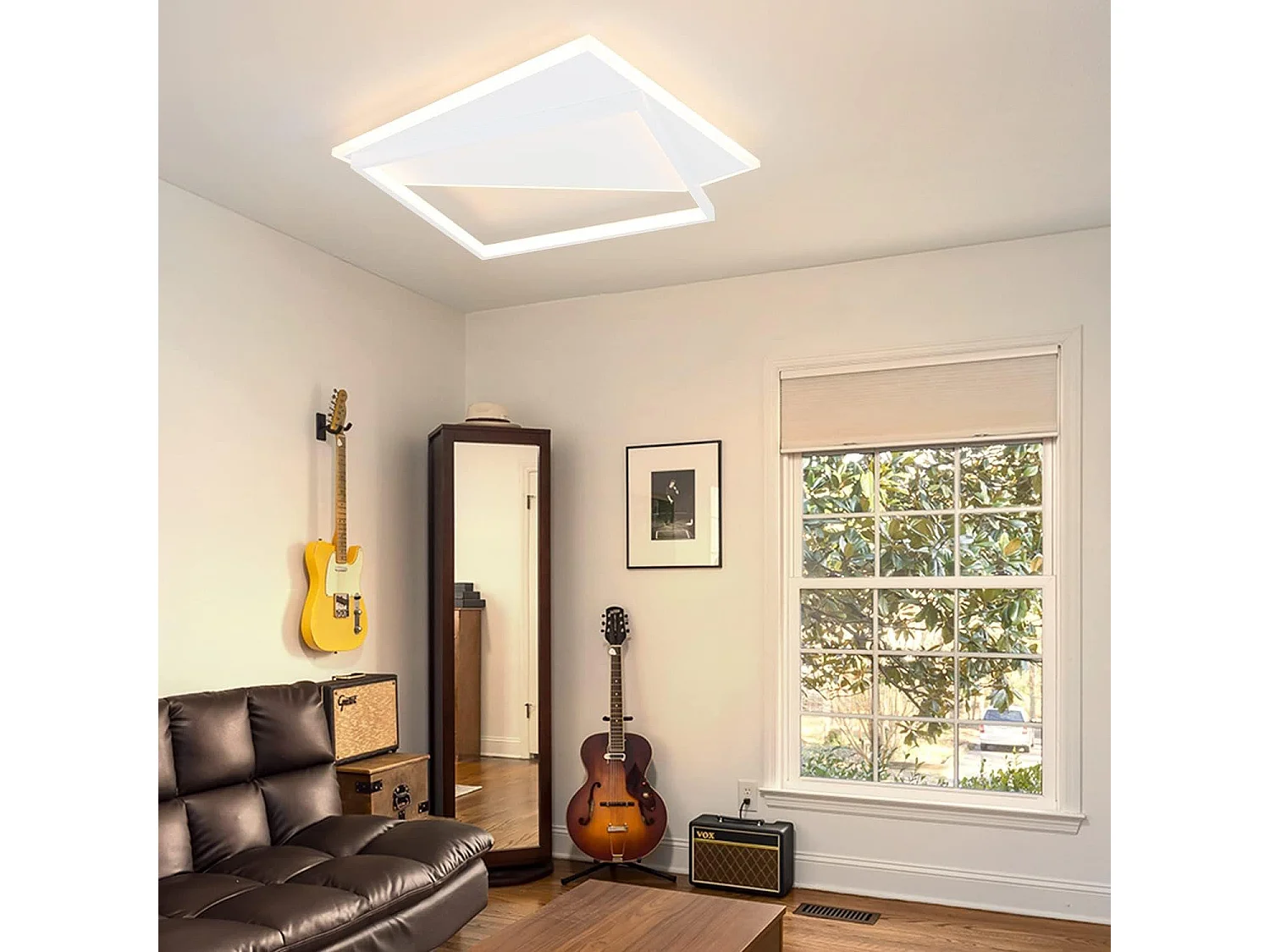 LED Deckenleuchte 48cm 53w Schlafzimmerlampe Moderne Lampen Wohnzimmer Weiß Design