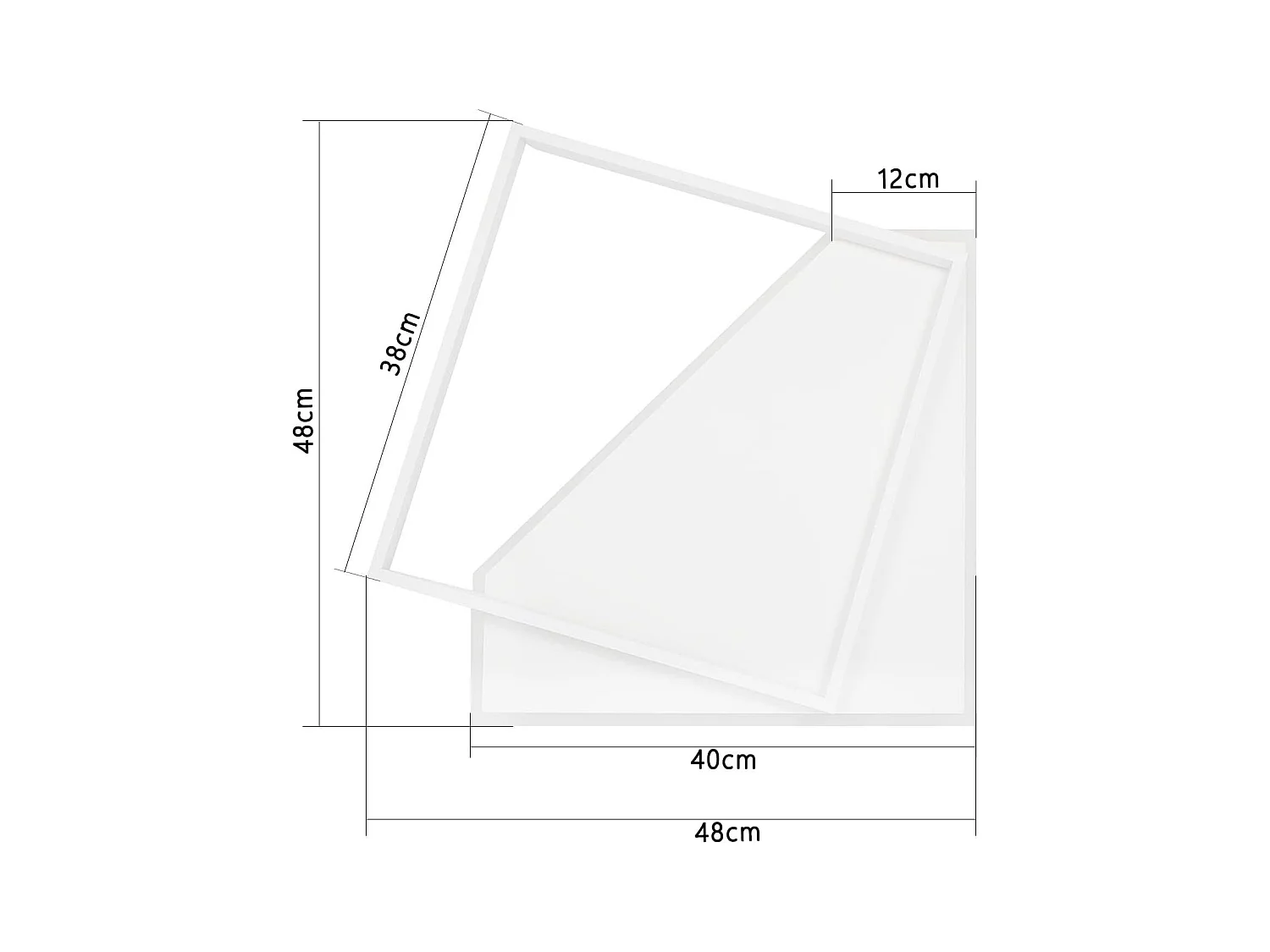 NETTLIFE Plafonnier LED 48cm 53W lampe de chambre lampes modernes salon blanc design pour couloir