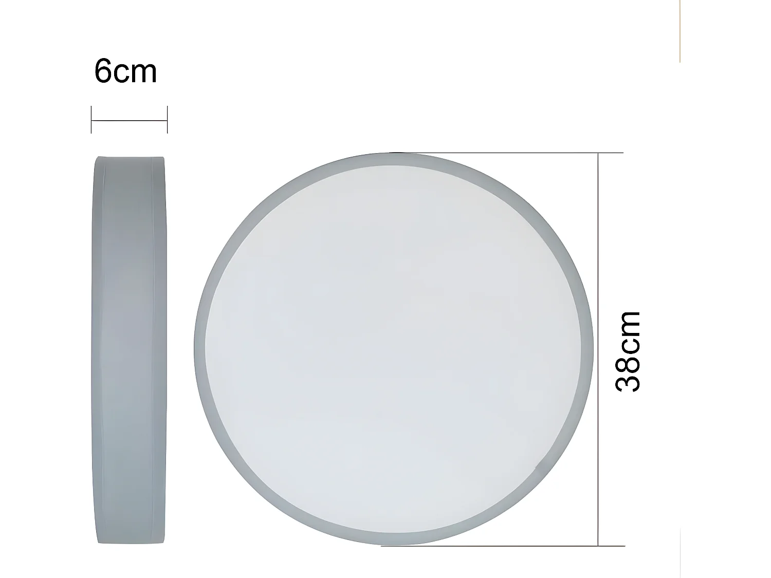 NETTLIFE Plafonnier LED 38W, 38CM Rond en Tissu Dimmable avec Télécommande Lampe de Chambre Tissu Gris Moderne pour Salon Cuisine Couloir