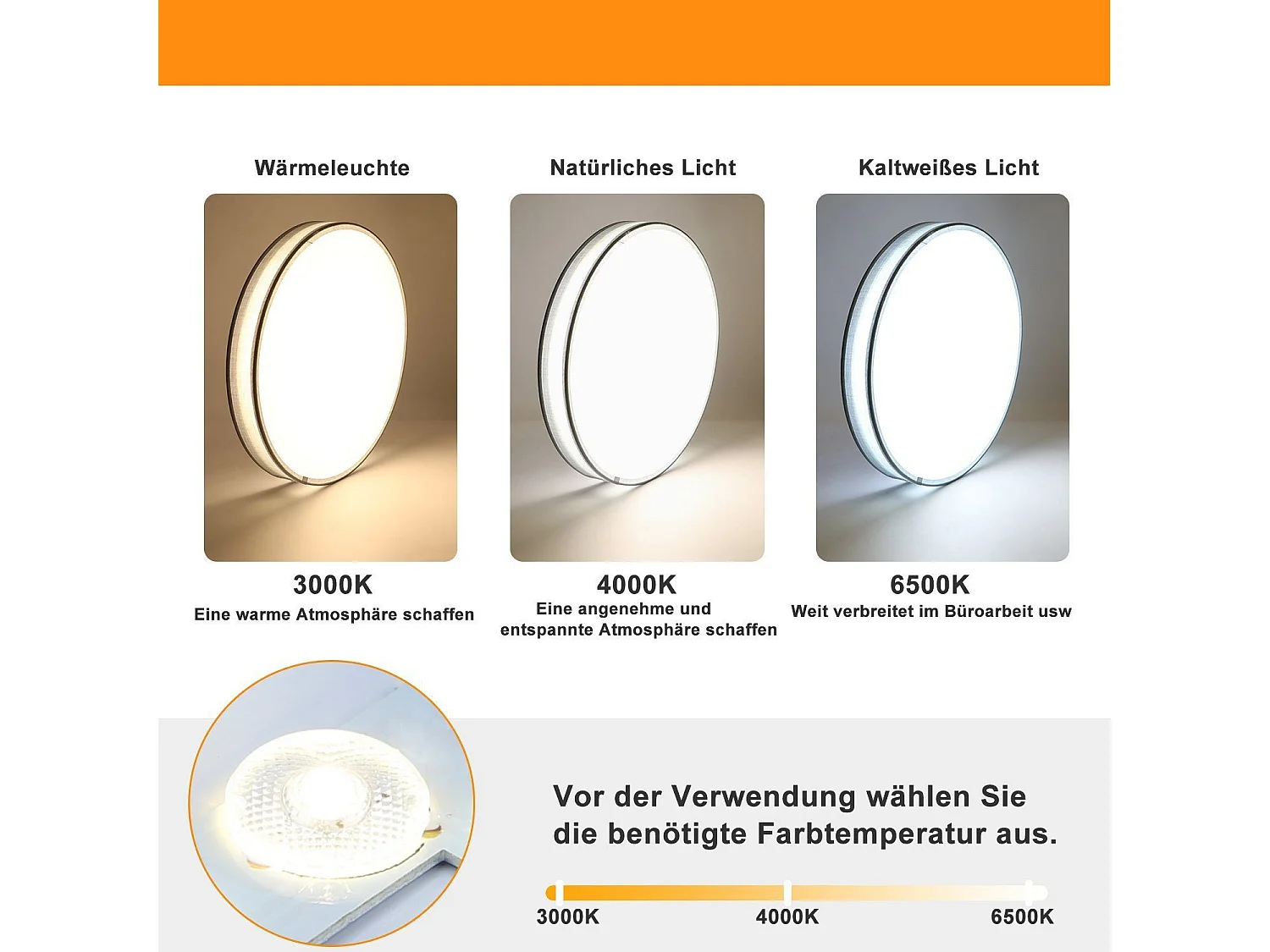 NETTLIFE Plafonnier LED 38W, 38CM Rond en Tissu Dimmable avec Télécommande Lampe de Chambre Tissu Gris Moderne pour Salon Cuisine Couloir