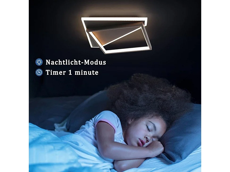 NETTLIFE Lampa sufitowa LED 40W z możliwością przyciemniania lampa do sypialni z pilotem czarne nowoczesne lampy salon kuchnia projektant do przedpokoju