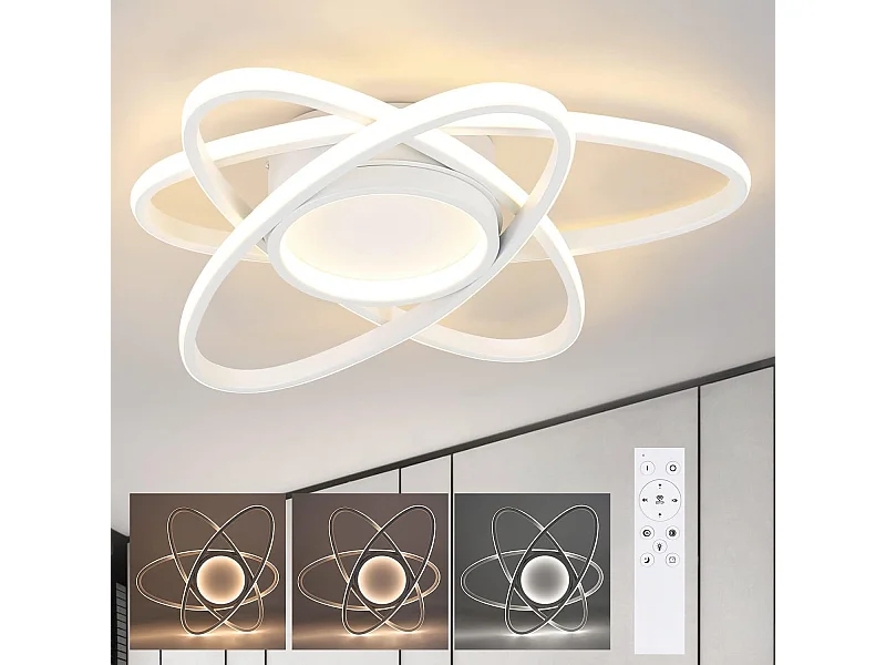 Modernes Design LED Deckenleuchte mit Fernbedienung 77w dimmbar Wohnzimmer Küche Lampe