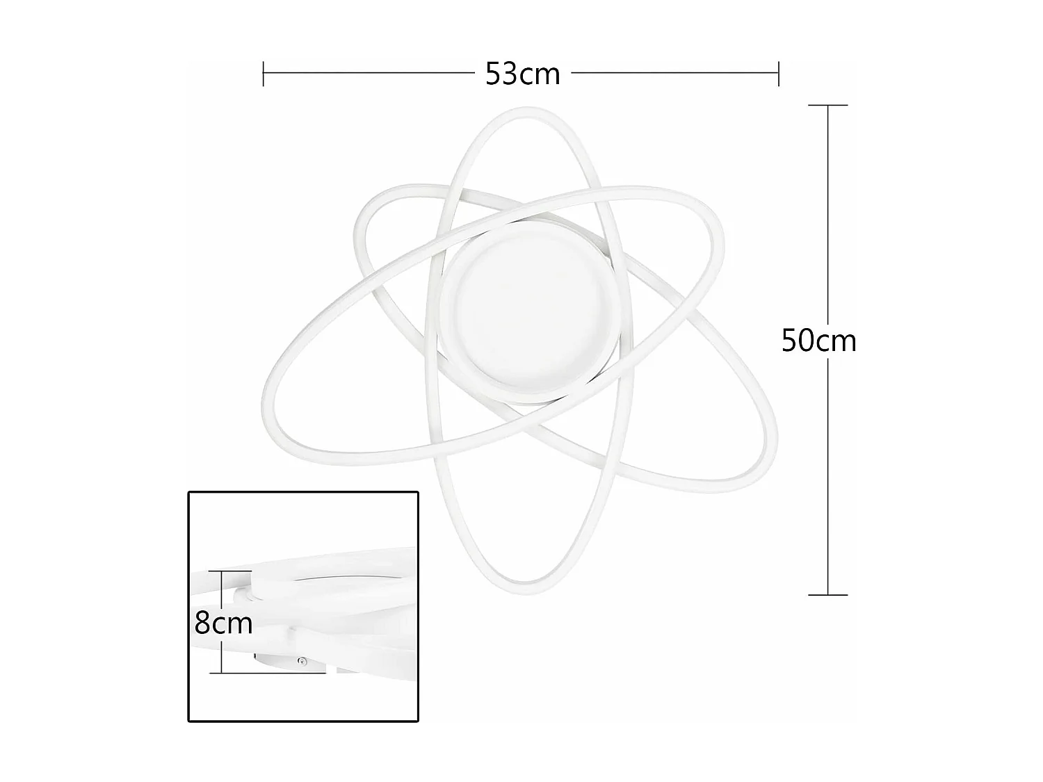 NETTLIFE Plafonnier LED Design Moderne avec Télécommande 77W Dimmable Salon Lampe de Cuisine pour Chambre Cuisine Couloir Bureau