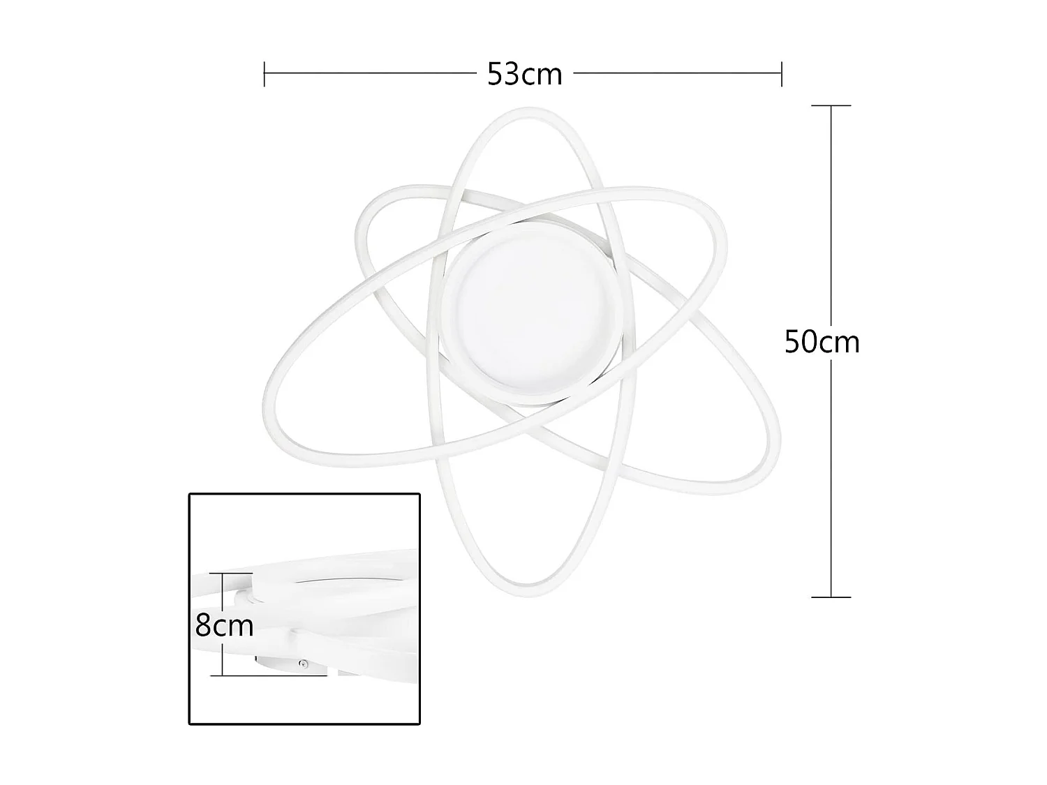 NETTLIFE Plafonnier LED Design Moderne avec Télécommande 77W Dimmable Salon Lampe de Cuisine pour Chambre Cuisine Couloir Bureau