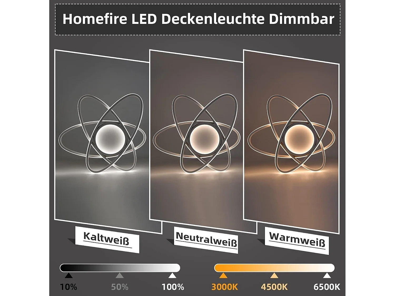 NETTLIFE Plafonnier LED Design Moderne avec Télécommande 77W Dimmable Salon Lampe de Cuisine pour Chambre Cuisine Couloir Bureau