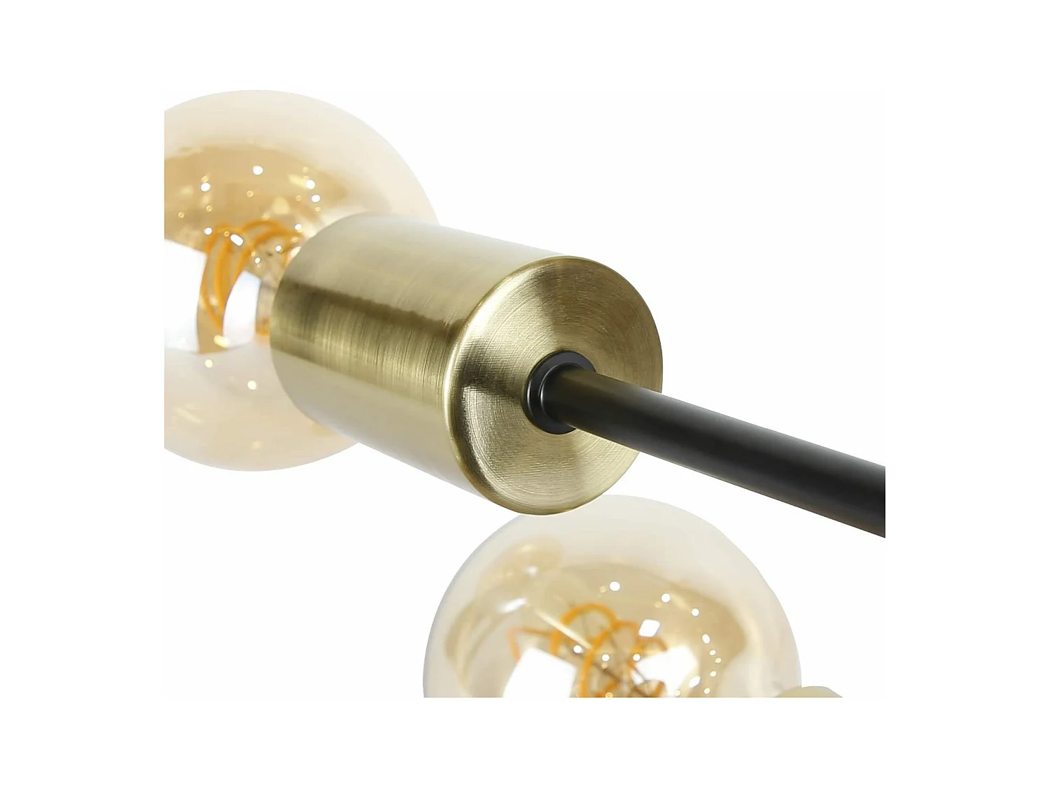NETTLIFE Plafonnier 3 Spots E27 Suspendu Vintage Noir Or avec Lustre Industriel Moderne pour Salle à Manger Cuisine Couloir Salon Bar, Max. 25w