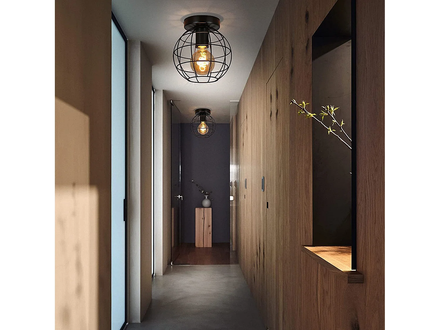 NETTLIFE Plafondlamp Zwart - Plafonnière E27 Lamp - Industrieel - ⌀ 18.3 cm