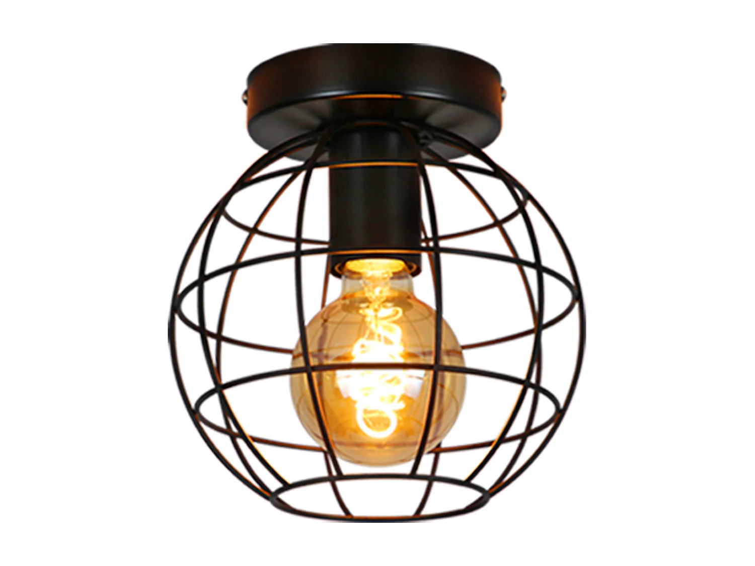 NETTLIFE Industriemetall - Vintage - Deckenleuchte, Schwarz, E27 - Leuchtenschirm, Retro - Treppenbeleuchtung für Küche, Schlafzimmer, Wohnzimmer.