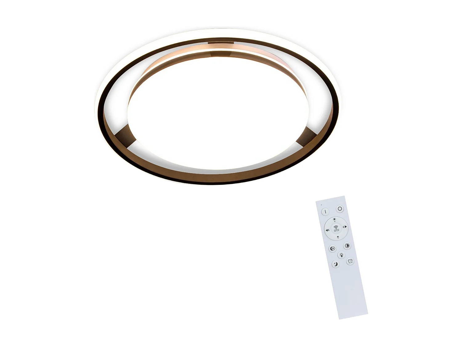 NETTLIFE Plafonnier LED Noir Moderne Télécommande Design Rond Lampe de Salon avec Lampe à Intensité Variable pour Chambre Cuisine Bureau Couloir