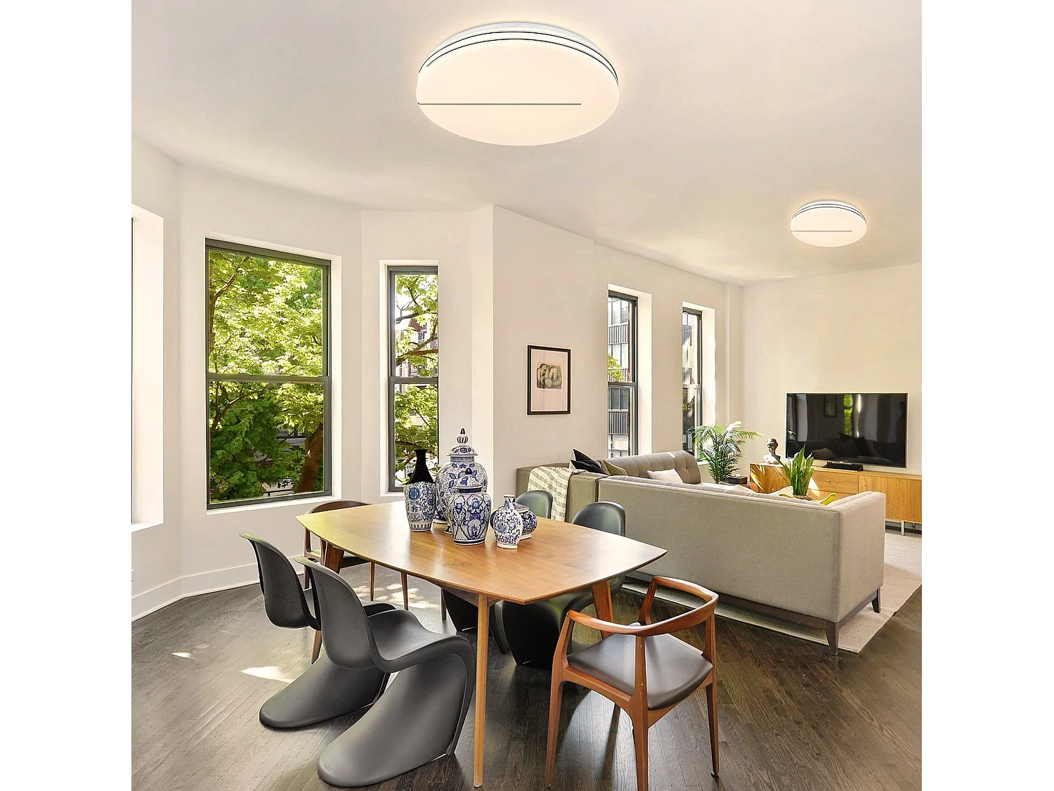 Moderne LED Deckenleuchte Rund 44w 40cm Dimmbar Mit Fernbedienung Sternenhimmel Schlafzimmer Beleuchtung