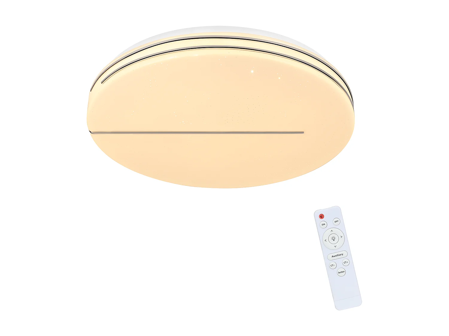 NETTLIFE Plafonnier LED Moderne Rond 44W Lampe de Salon 40cm Dimmable avec Télécommande Ciel Étoilé Éclairage de Chambre pour Couloir de Cuisine