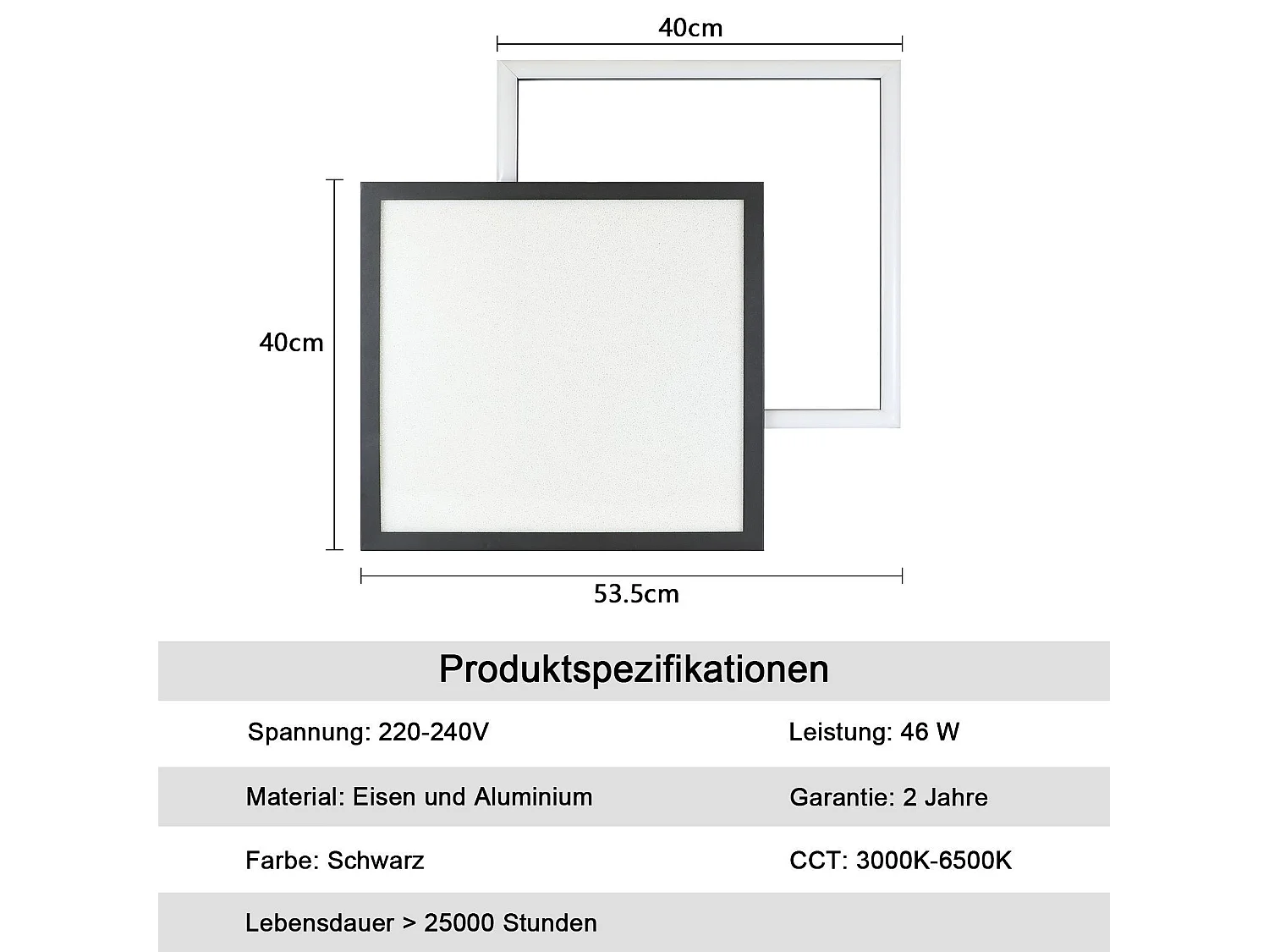 46w LED Deckenleuchte Wohnzimmer Schwarz Moderne Dimmbare Küchenlampe Mit Design