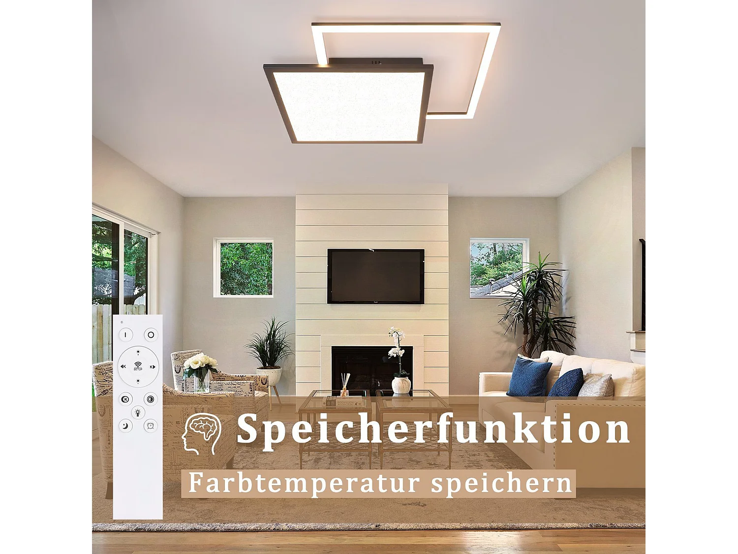 NETTLIFE Plafonnier LED 46W Salon Noir Lampe de Cuisine Moderne à Intensité Variable avec Design Ciel Étoilé pour Chambre Étude Hôtel Bureau