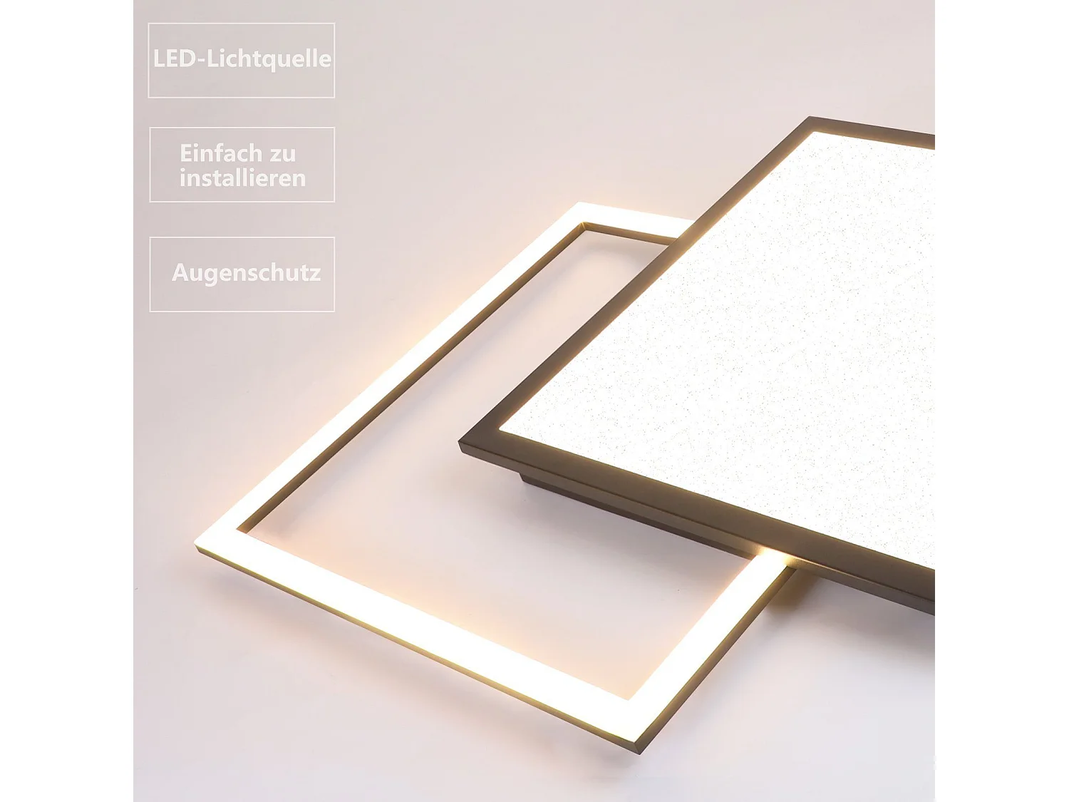 NETTLIFE Plafonnier LED 46W Salon Noir Lampe de Cuisine Moderne à Intensité Variable avec Design Ciel Étoilé pour Chambre Étude Hôtel Bureau