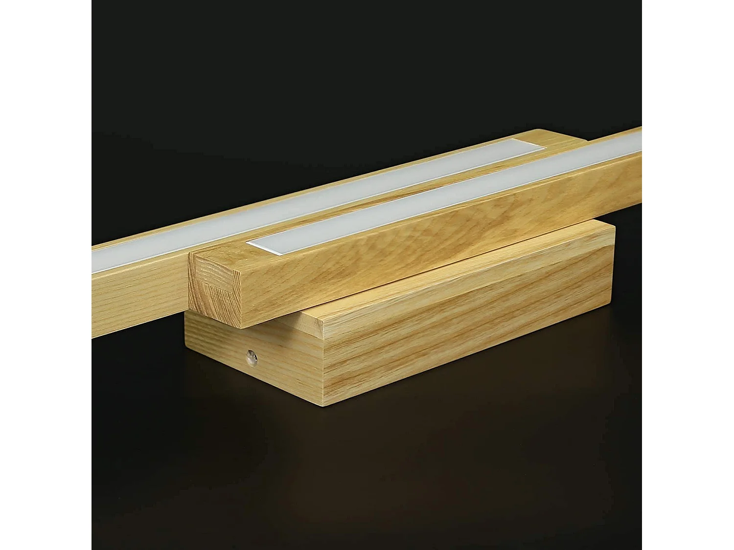 NETTLIFE Plafonnier LED Bois Clair 90 cm 3000 K Blanc Chaud Lampe de Chambre au Design Rétro, pour Salon, Chambre, Couloir, Salle à Manger