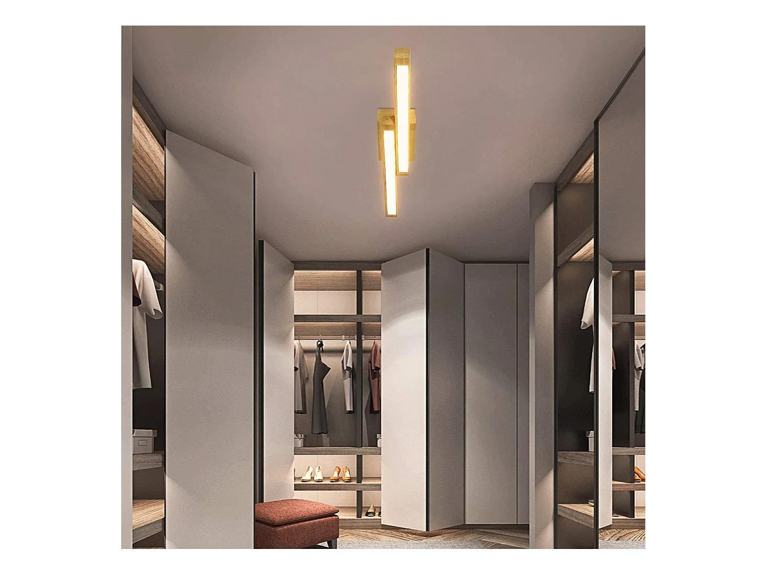 NETTLIFE Plafondlamp LED - Hout - 90cm - 3000 Warm wit Licht - Moderne Slaapkamerverlichting - voor Keuken | Woonkamer | Hotel - 24W