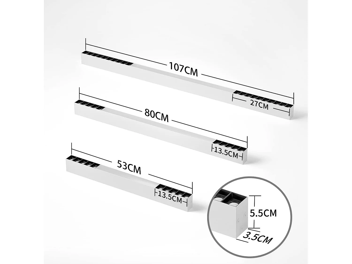 NETTLIFE Lámpara de Techo LED Blanca 25W Lámpara Moderna para  Lámpara de Escritorio Larga Regulable con Control Remoto 80CM para Dormitorio