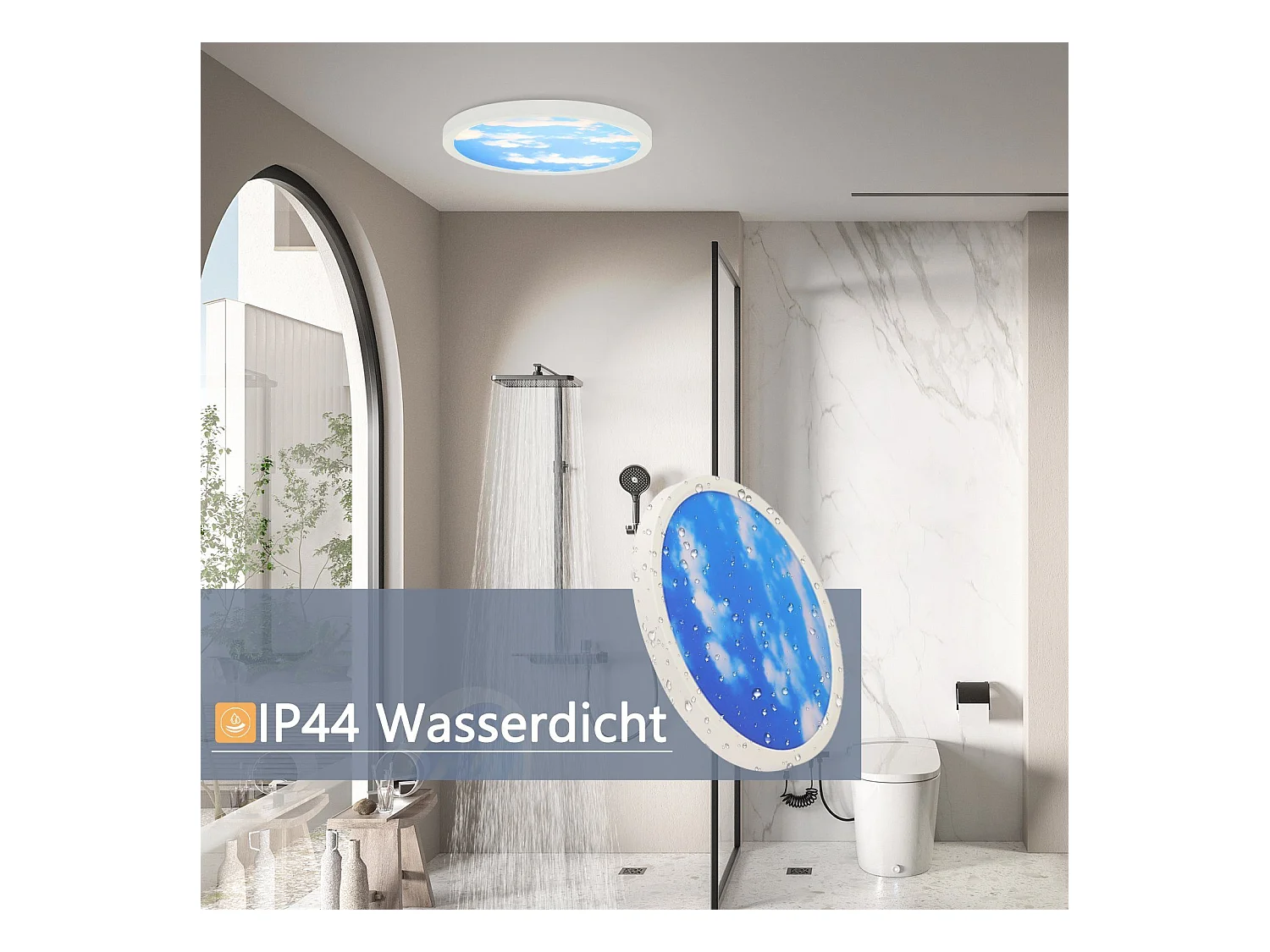 NETTLIFE Plafonnier LED IP44 blanc neutre 23cm 23W bain 4000 K chambre d'enfant éclairage de bain couloir ronde lampe de salle de bain cuisine