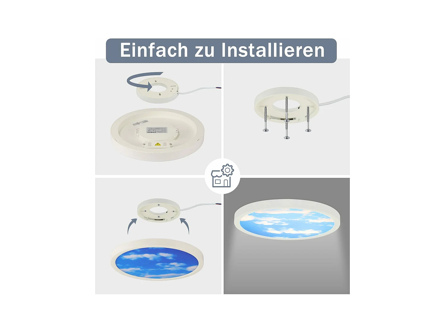 NETTLIFE Plafonnier LED IP44 blanc neutre 23cm 23W bain 4000 K chambre d'enfant éclairage de bain couloir ronde lampe de salle de bain cuisine
