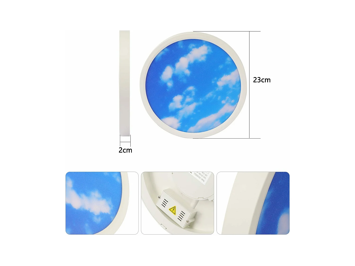 NETTLIFE Plafonnier LED IP44 blanc neutre 23cm 23W bain 4000 K chambre d'enfant éclairage de bain couloir ronde lampe de salle de bain cuisine