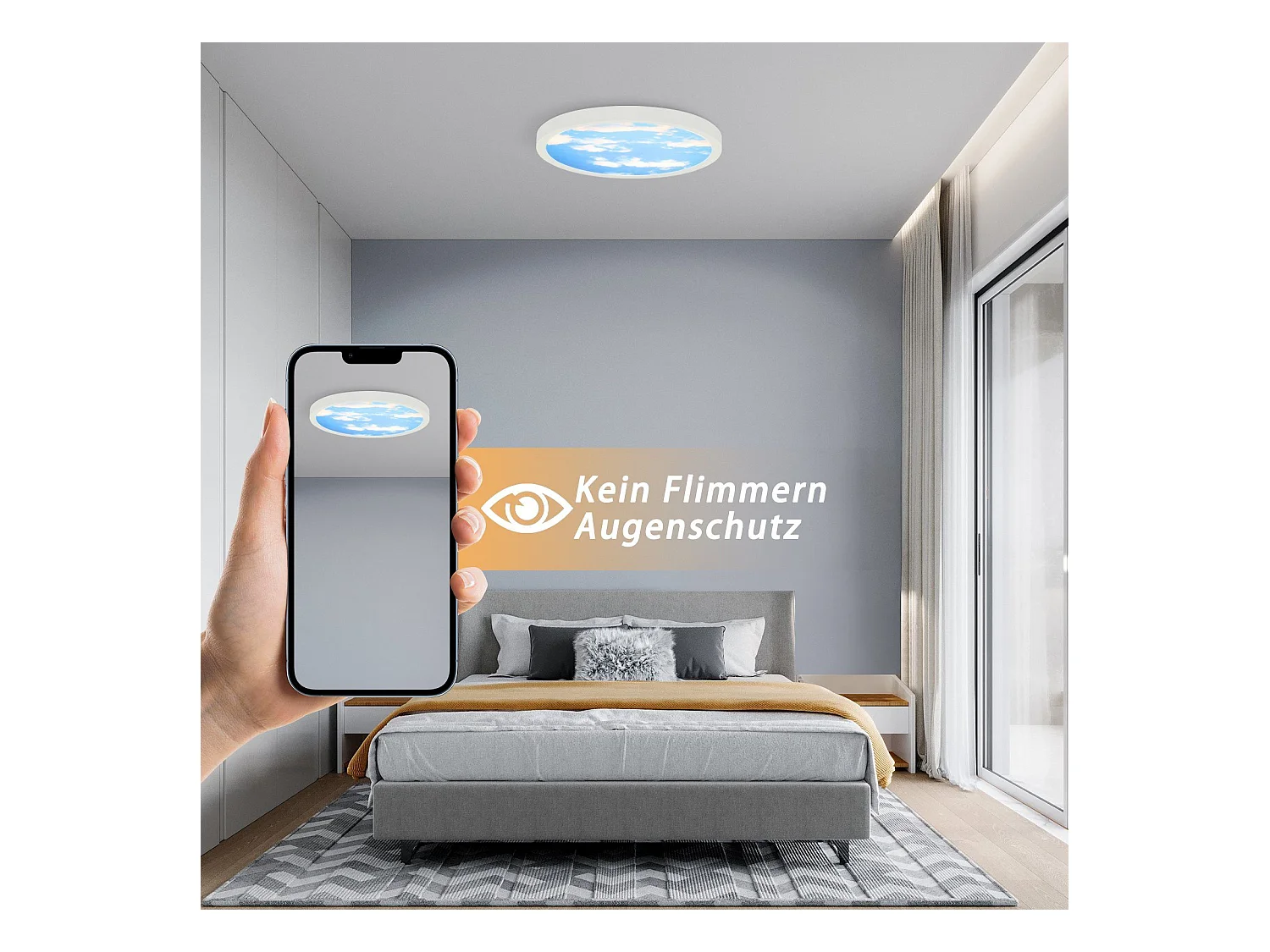 NETTLIFE Plafonnier LED IP44 blanc neutre 23cm 23W bain 4000 K chambre d'enfant éclairage de bain couloir ronde lampe de salle de bain cuisine