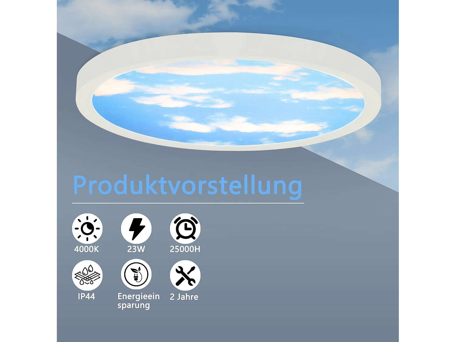 NETTLIFE Plafonnier LED IP44 blanc neutre 23cm 23W bain 4000 K chambre d'enfant éclairage de bain couloir ronde lampe de salle de bain cuisine