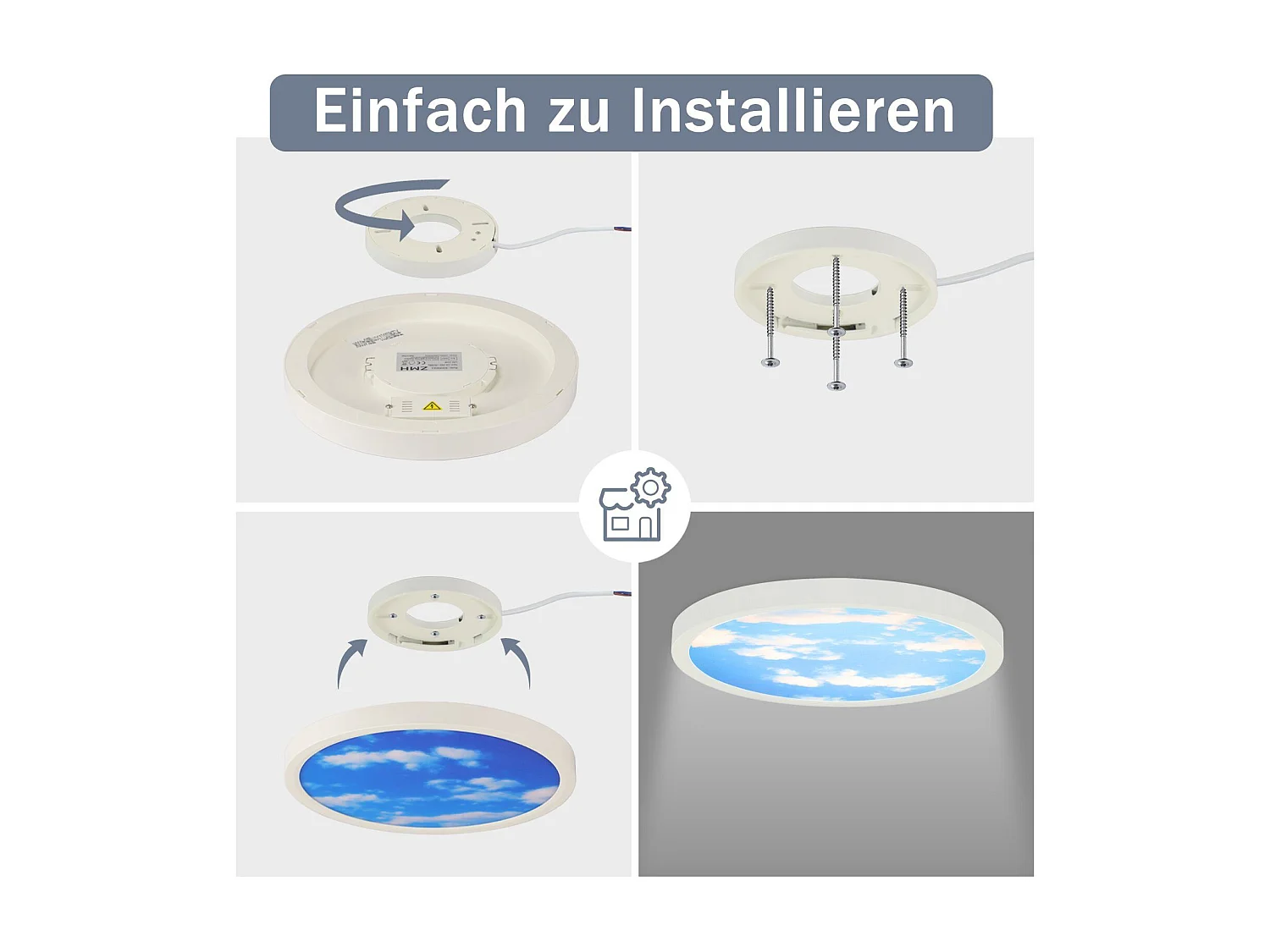 NETTLIFE Plafonnier LED IP44 blanc neutre 23cm 23W bain 4000 K chambre d'enfant éclairage de bain couloir ronde lampe de salle de bain cuisine