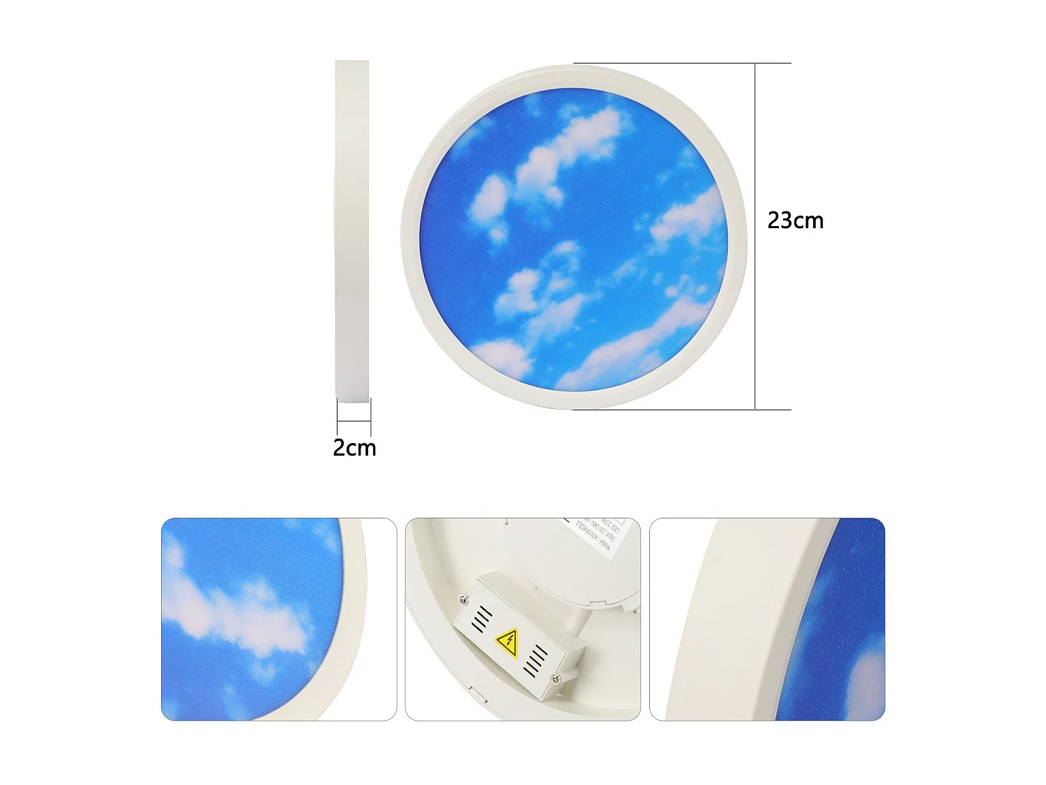 NETTLIFE Plafonnier LED IP44 blanc neutre 23cm 23W bain 4000 K chambre d'enfant éclairage de bain couloir ronde lampe de salle de bain cuisine