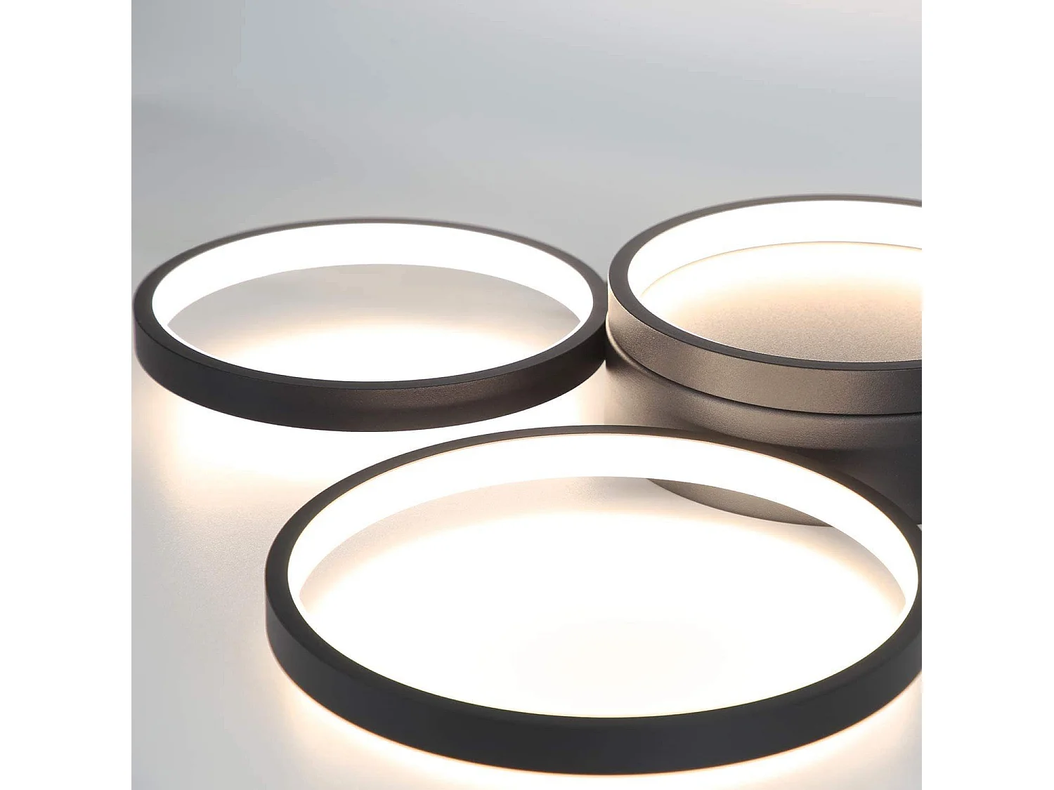 NETTLIFE Plafonnier LED 43,5 * 35,5 * 6CM ,38W Dimmable Noir Éclairage de Plafond Moderne avec de Lampe de Bureau de Cuisine Étude Chambre