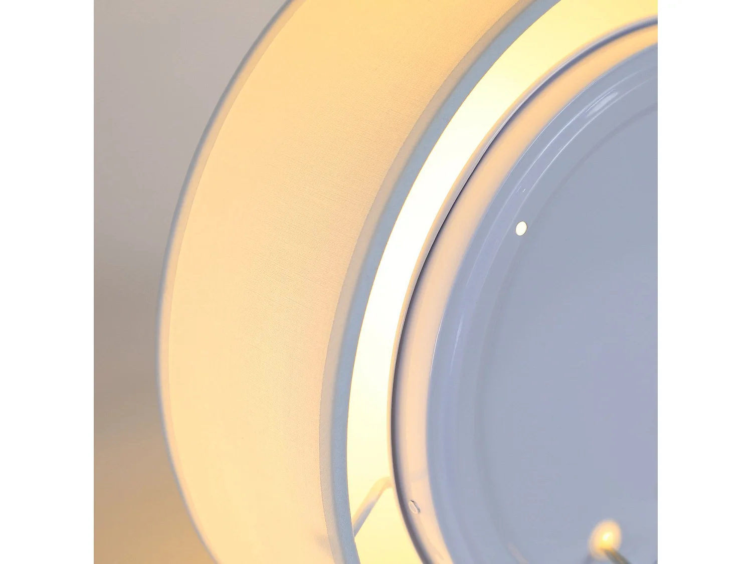 NETTLIFE Plafonnier 38CM Blanc E27 Rond Moderne 2 Ampoules Tissu avec Abat-Jour pour Salon Cuisine Couloir