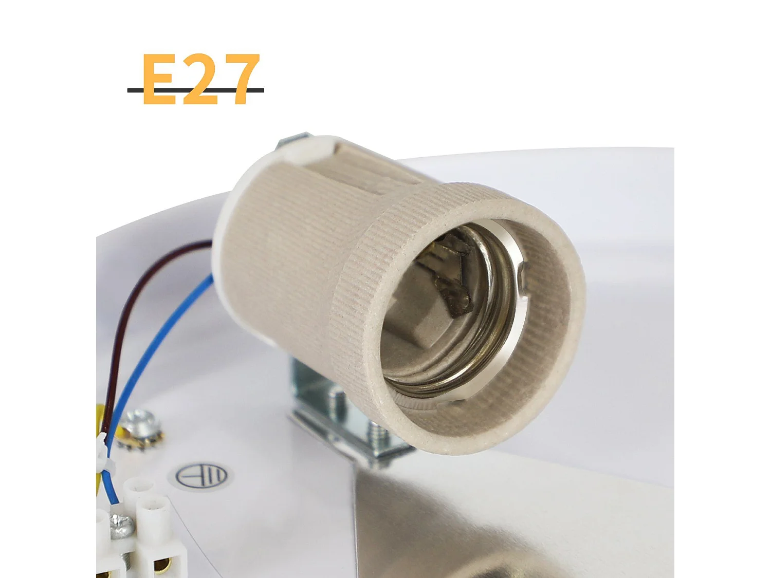 NETTLIFE lampa sufitowa 38CM biała E27 okrągła nowoczesna 2 żarówki materiałowe z abażurem do salonu kuchnia przedpokój