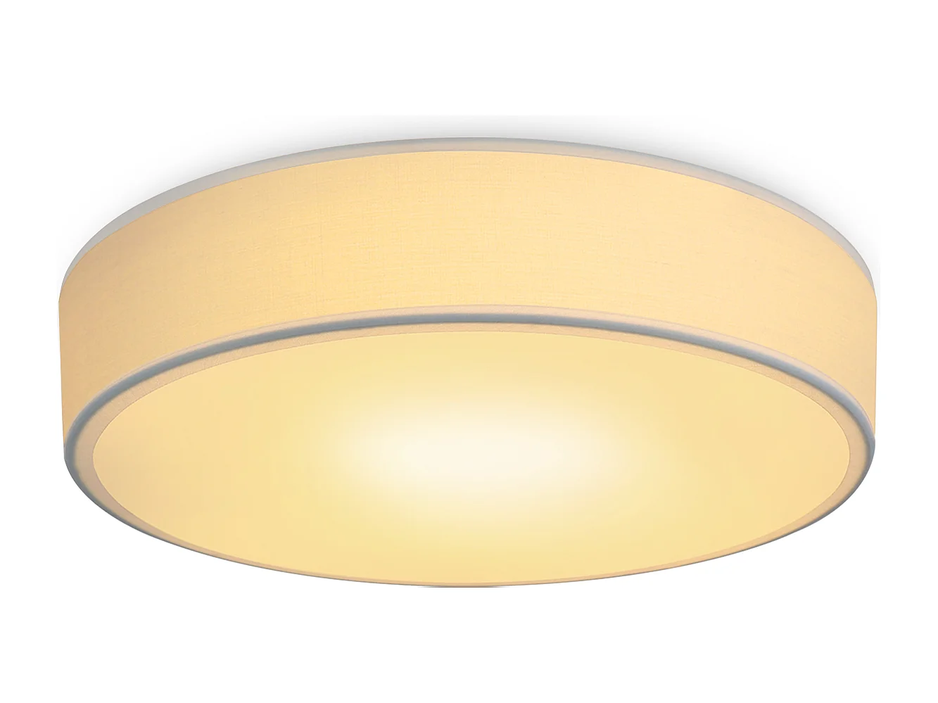 NETTLIFE Plafonnier 38CM Blanc E27 Rond Moderne 2 Ampoules Tissu avec Abat-Jour pour Salon Cuisine Couloir