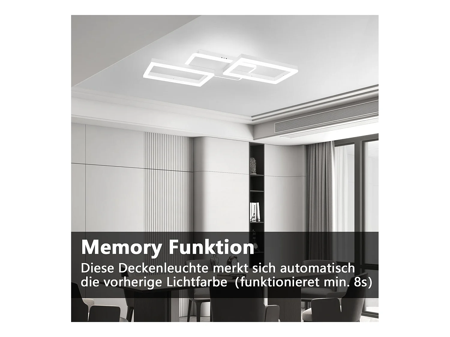 NETTLIFE Plafondlamp LED – Wit – vierkant - 3-Lichts - 3000K Warm wit Licht - Moderne Plafondverlichting – Metaal - voor Woonkamer | Slaapkamer | Gang - 48W